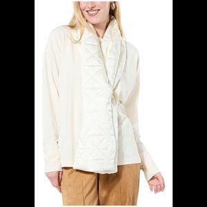 WynneCollection Women's Quilted Satin Scarf Creme Fraiche